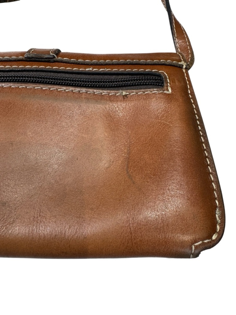 Patricia Nash Torri Tan Leather Mini Crossbody with Buckle - Picture 14 of 16